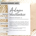 Anlagenmechaniker Definition Karte A6 personalisierbar mit Namen Beruf Postkarte Mechaniker Geschenk Geburtstag Mechaniker Klappkarte