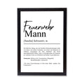 Feuerwehrmann Definition Poster personalisierbar mit Namen Beruf Poster Feuerwehr Geschenk Einzug Geburtstag Poster Beruf Definition