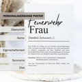 Feuerwehrfrau Definition Poster personalisierbar mit Namen Beruf Poster Feuerwehr Geschenk Einzug Geburtstag Poster Beruf Definition