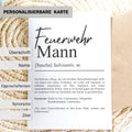Feuerwehrmann Definition Karte A6 personalisierbar mit Namen Beruf Grußkarte Feuerwehr Geschenk Geburtstag Feuerwehrmann Klappkarte