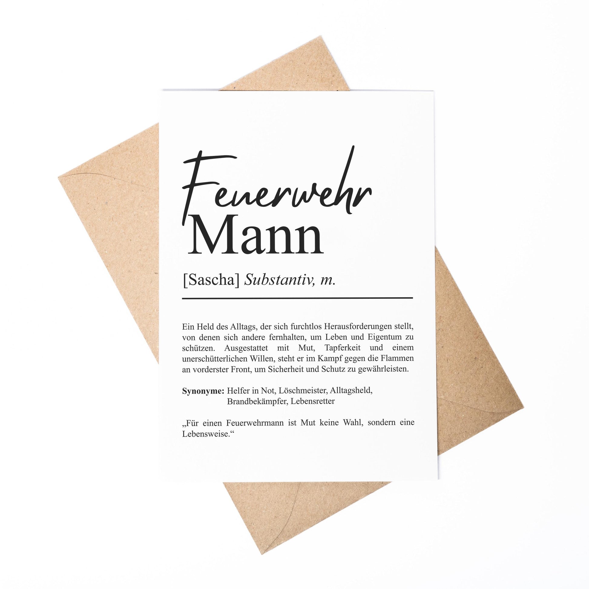Feuerwehrfrau Definition Karte A6 personalisierbar mit Namen Beruf Grußkarte Feuerwehr Geschenk Geburtstag Feuerwehrfrau Klappkarte