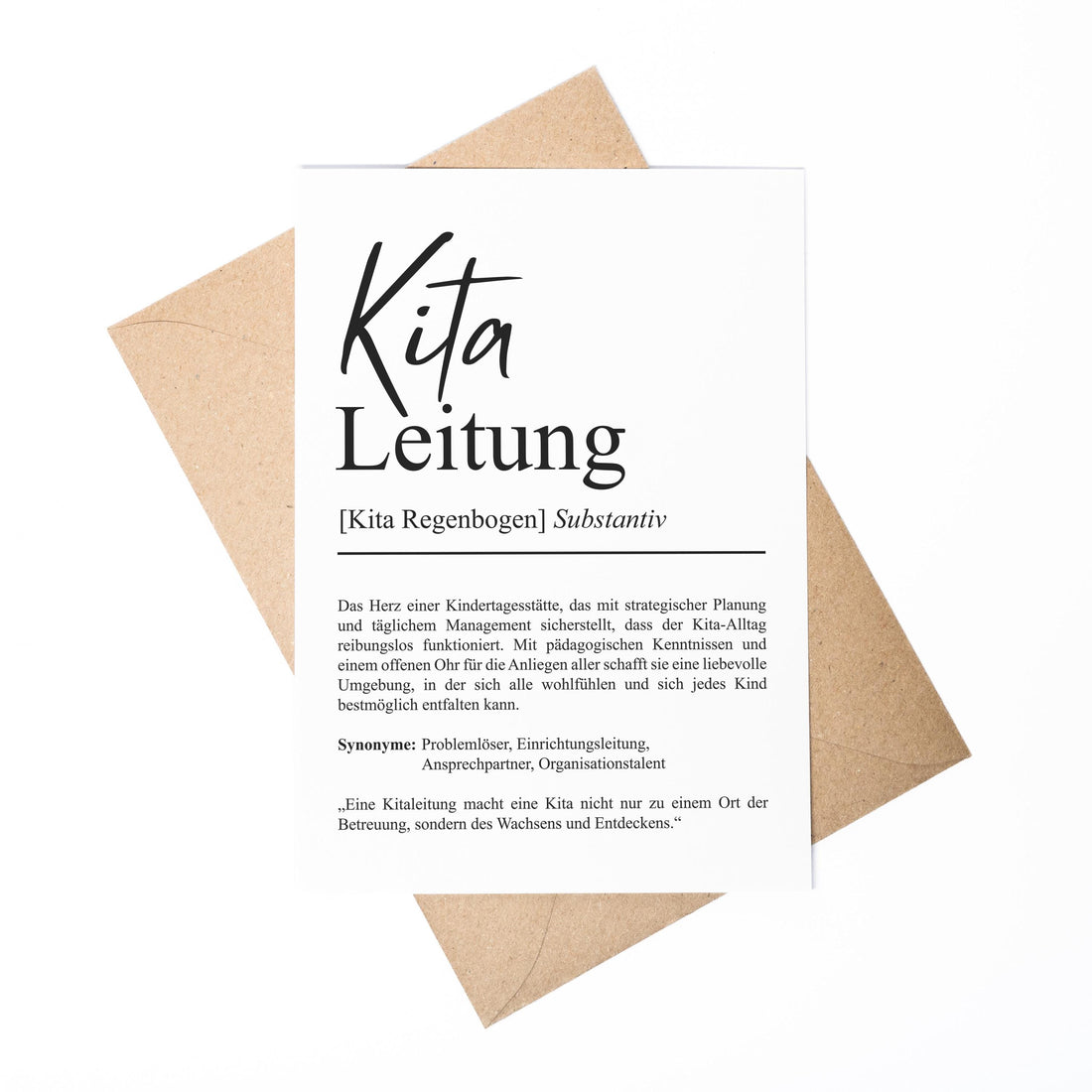 Kitaleitung Definition A6 Karte personalisierbar mit Namen Beruf Grußkarte Kitaleitung Geschenk Geburtstag Kitaleitung Postkarte