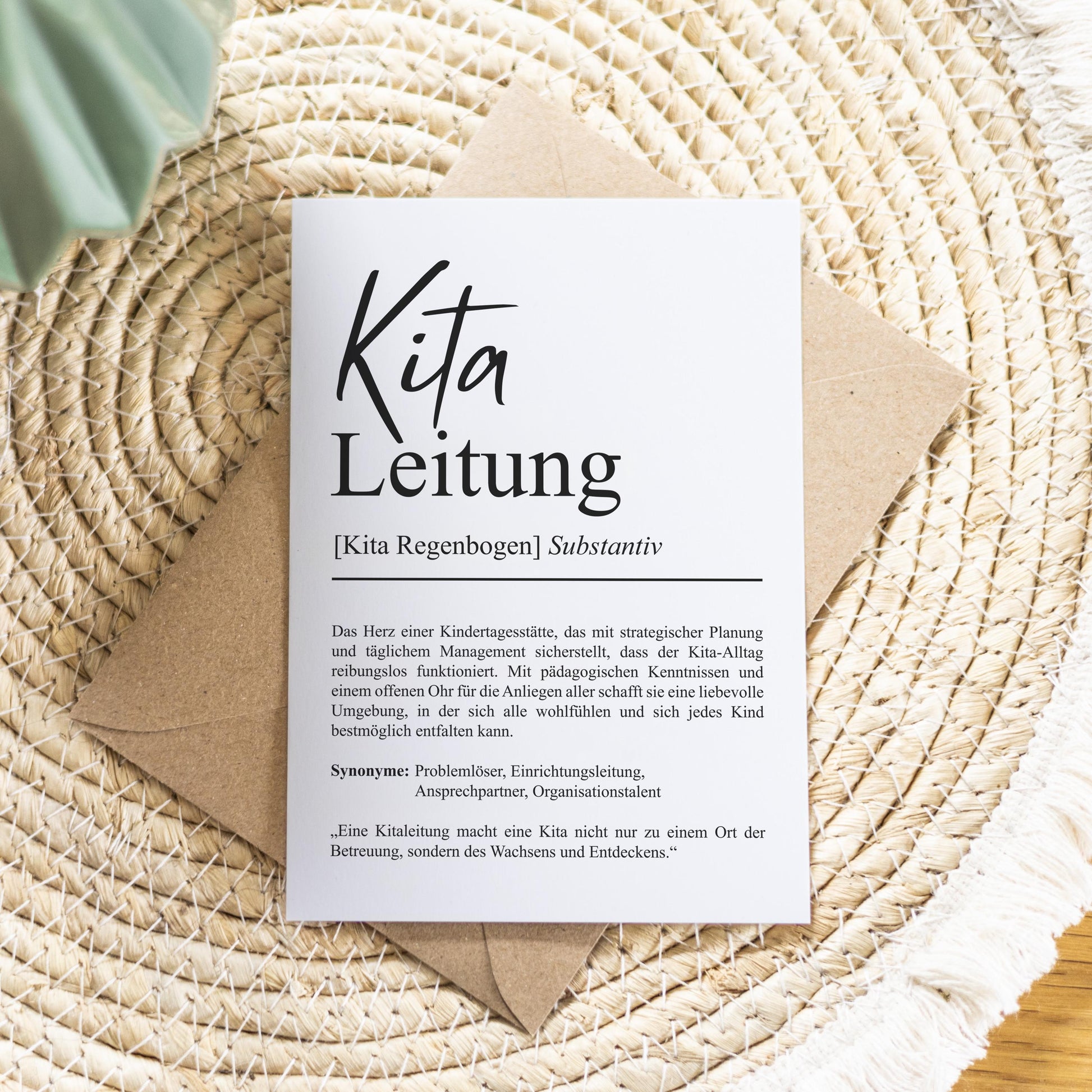 Kitaleitung Definition A6 Karte personalisierbar mit Namen Beruf Grußkarte Kitaleitung Geschenk Geburtstag Kitaleitung Postkarte