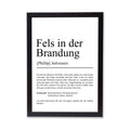 Fels in der Brandung Definition Poster, 100% personalisierbar, mit Namen, Massivholzrahmen, Last Minute Geschenk Freund