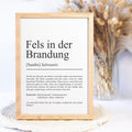 Fels in der Brandung Definition Poster, 100% personalisierbar, mit Namen, Massivholzrahmen, Last Minute Geschenk Freund