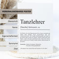 Tanzlehrer Definition Poster personalisierbar mit Namen Beruf Poster Tanzlehrer Geschenk Einzug Geburtstag Geschenk Tanzlehrer Poster Beruf