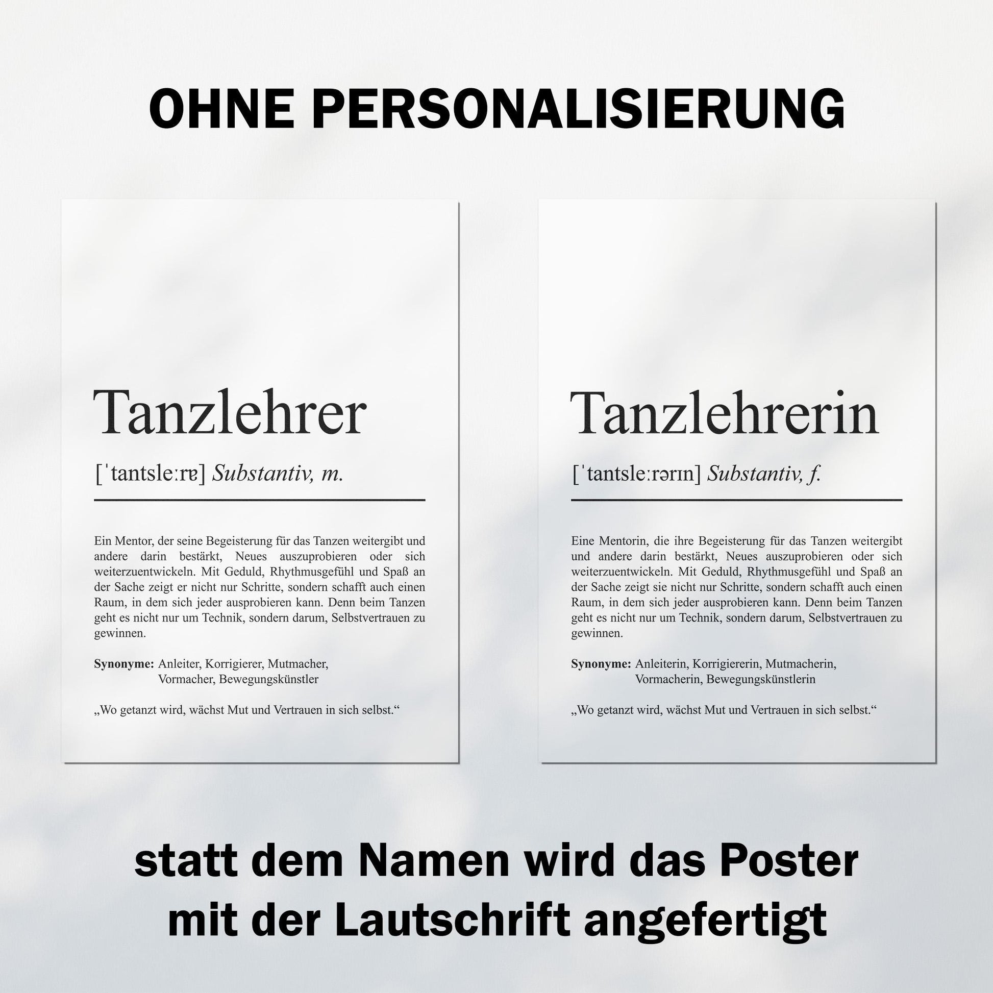 Tanzlehrerin Definition Poster personalisierbar mit Namen Beruf Poster Tanzlehrerin Geschenk Einzug Geburtstag Geschenk Tanzlehrerin Poster