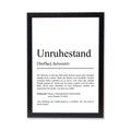 Unruhestand Definition Poster, personalisierbar mit Namen, Massivholzrahmen, Last Minute Geschenk Ruhestand, Geschenkidee Kollegen