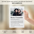 Beste Freundin Definition Poster, personalisierbar mit Namen & Bild, Massivholzrahmen, Last Minute Geschenk Freundin