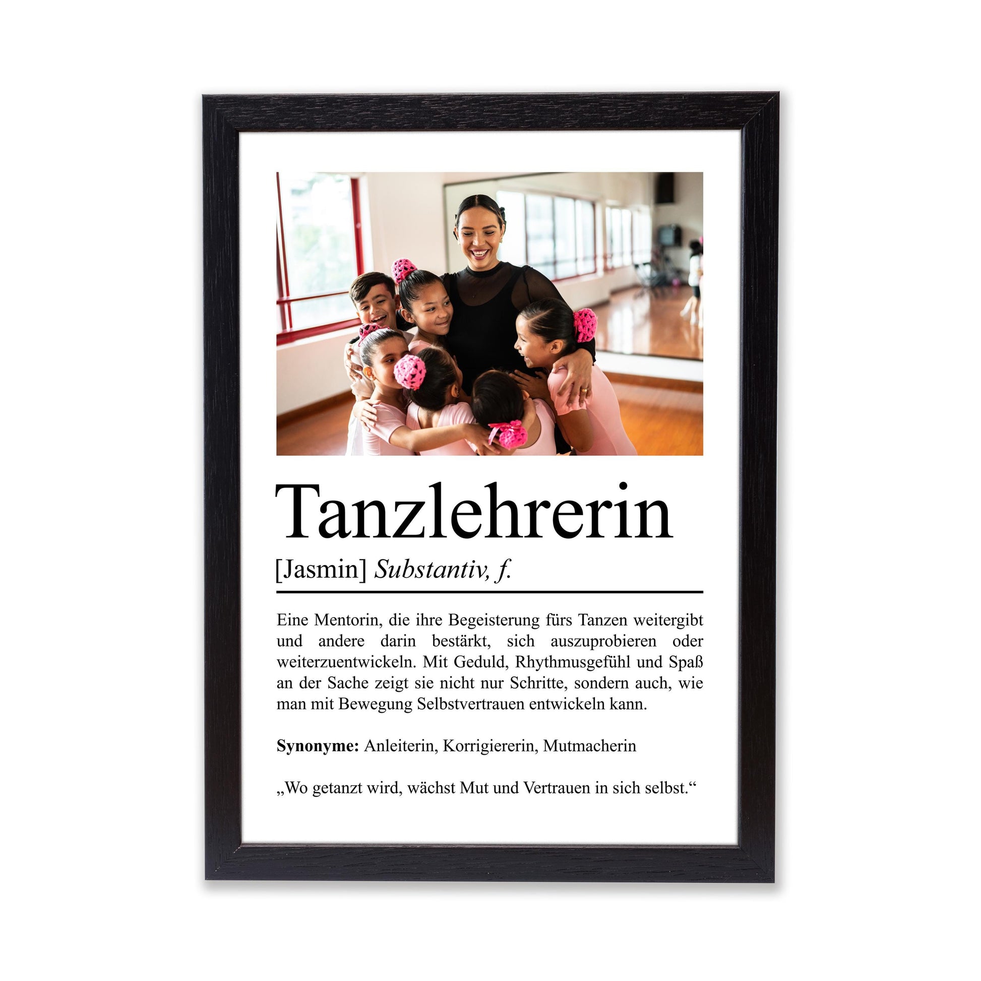 Tanzlehrerin Definition Poster personalisierbar mit Bild + Namen Beruf Poster Tanzlehrerin Geschenk Einzug Geburtstag Geschenk Tanzlehrerin