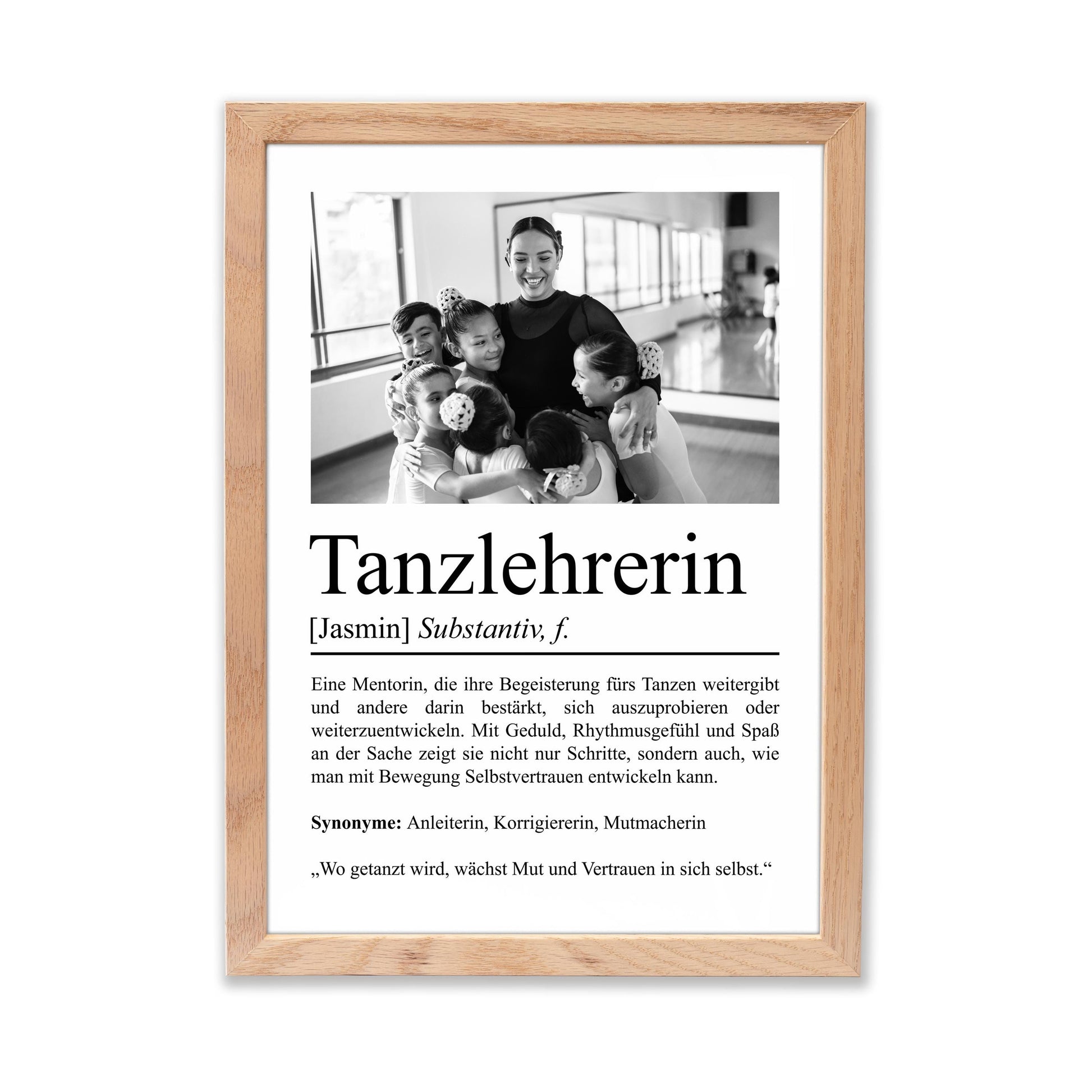 Tanzlehrerin Definition Poster personalisierbar mit Bild + Namen Beruf Poster Tanzlehrerin Geschenk Einzug Geburtstag Geschenk Tanzlehrerin