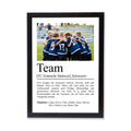 Team Definition Poster, personalisierbar mit Bild + Namen, Poster Vereinssport, Massivholzrahmen, Last Minute Geschenk Vereinsmitglied