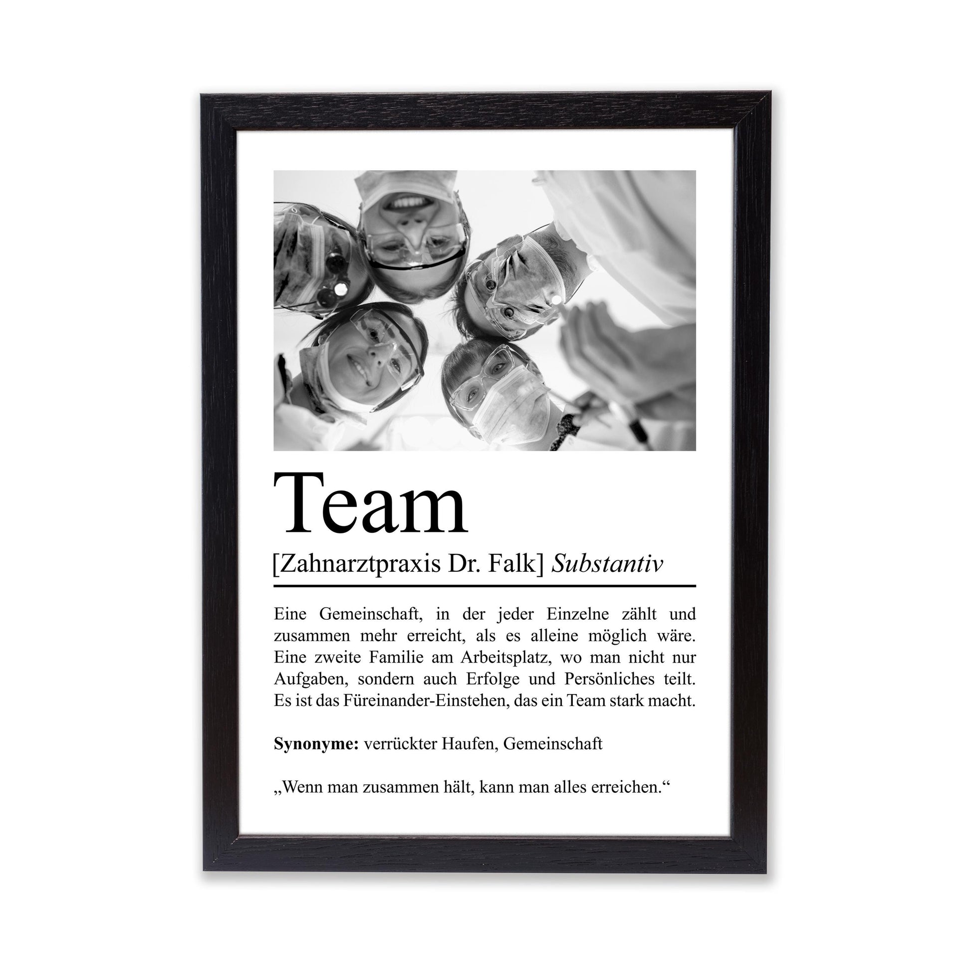 Team Definition Poster personalisierbar mit Bild + Namen Beruf Poster Team Geschenk Einzug Geburtstag Geschenk Kollegen