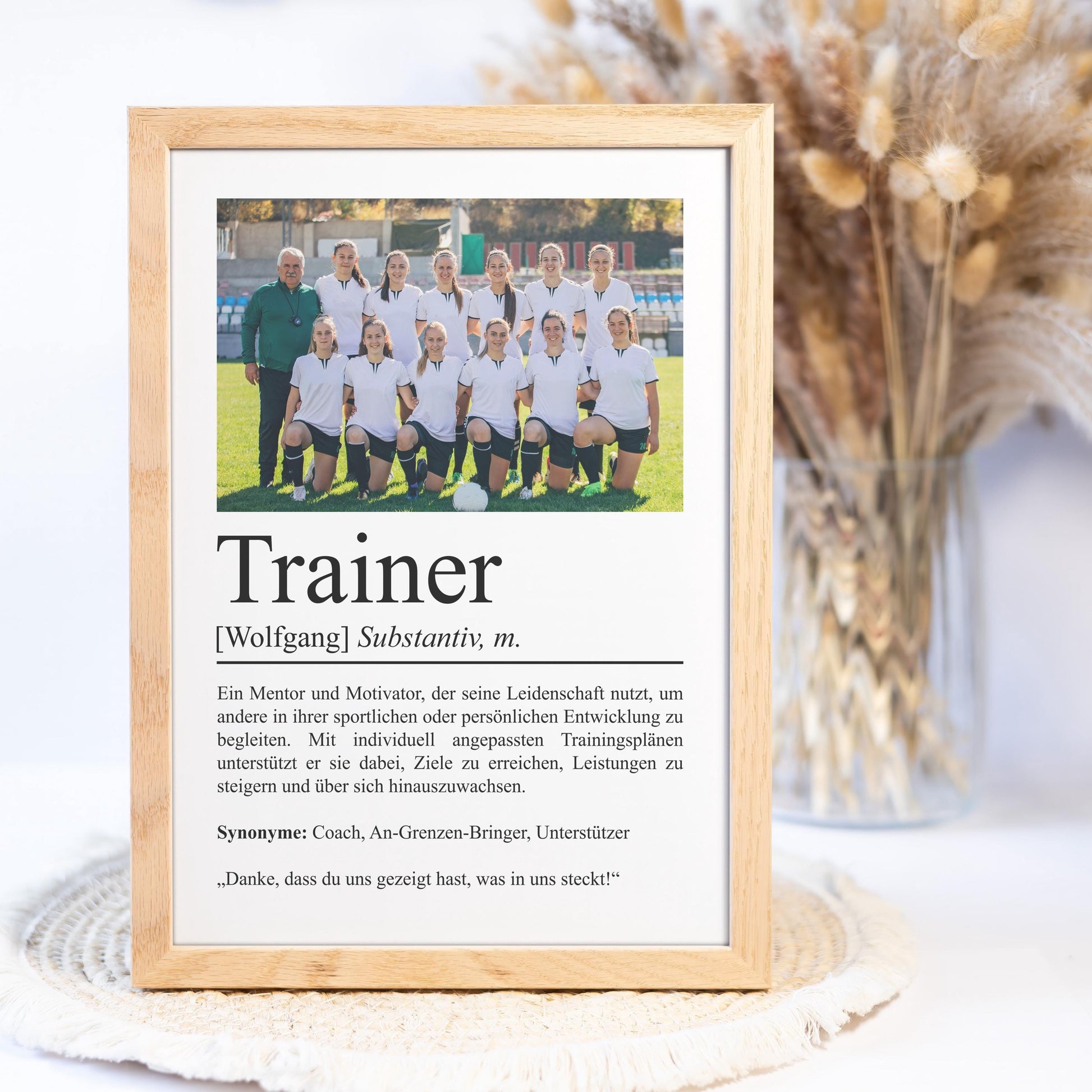 Trainerin Definition Poster personalisierbar mit Bild + Namen Beruf Poster Trainerin Geschenk Einzug Geburtstag Geschenk Trainerin