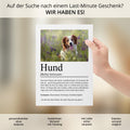 Hund Definition Poster, personalisierbar mit Bild + Name, Massivholzrahmen, Last Minute Geschenk Hundehalter