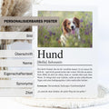 Hund Definition Poster, personalisierbar mit Bild + Name, Massivholzrahmen, Last Minute Geschenk Hundehalter
