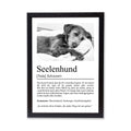 Seelenhund Definition Poster, personalisierbar mit Bild + Name, Massivholzrahmen, Last Minute Geschenk Hundehalter