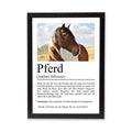 Pferd Definition Poster, personalisierbar mit Bild + Name, Massivholzrahmen, Last Minute Geschenk Reiterin