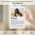 Pferd Definition Poster, personalisierbar mit Bild + Name, Massivholzrahmen, Last Minute Geschenk Reiterin