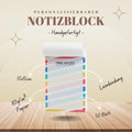 Notizblock Streifen Design, 10x15 cm, 50 Blatt mit Leimbindung, personalisierbar mit Namen, Handmade