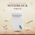 Notizblock Eisvogel Design, 10x15 cm, 50 Blatt mit Leimbindung, personalisierbar mit Namen, Handmade, Geschenk Ornithologe