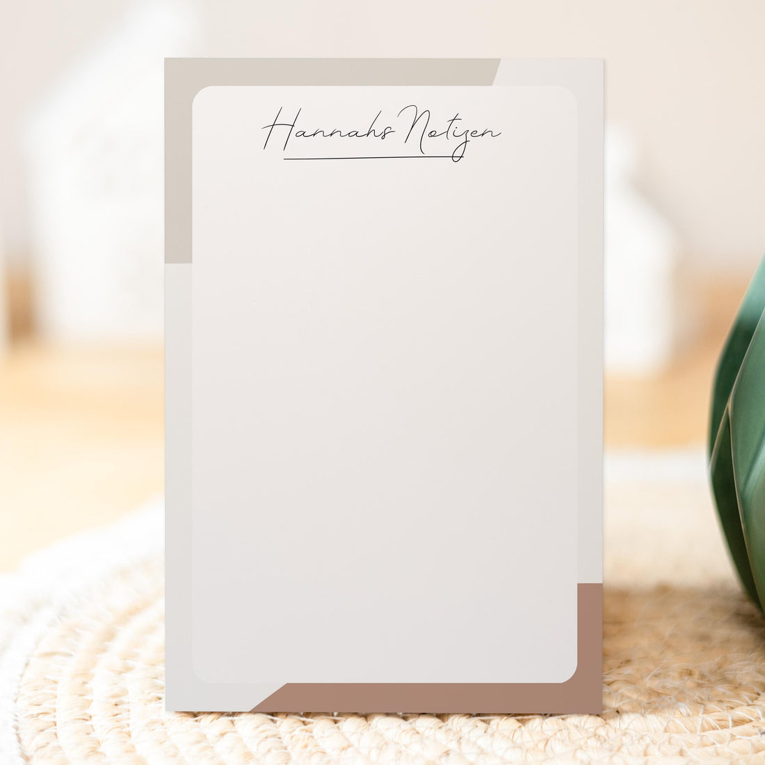 Notizblock Office Design, 10x15 cm, 50 Blatt mit Leimbindung, personalisierbar mit Namen, Handmade, Schreibwaren Büro