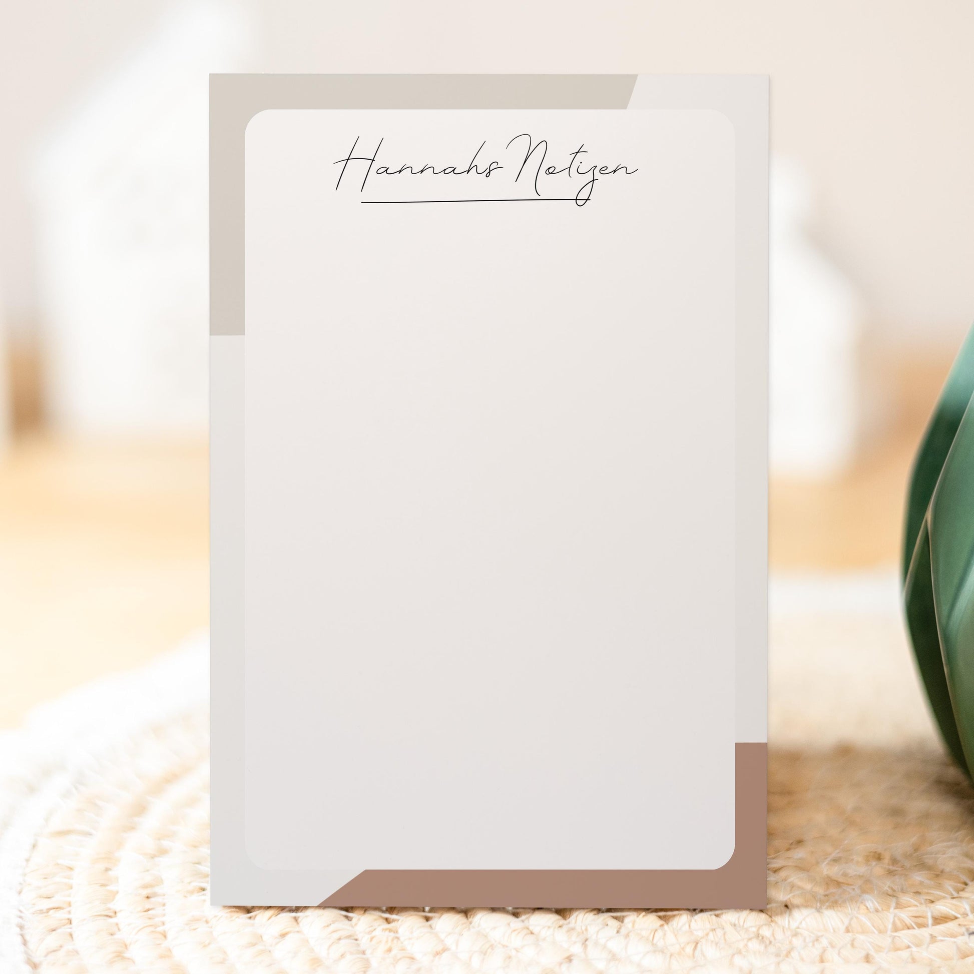 Notizblock Office Design, 10x15 cm, 50 Blatt mit Leimbindung, personalisierbar mit Namen, Handmade, Schreibwaren Büro
