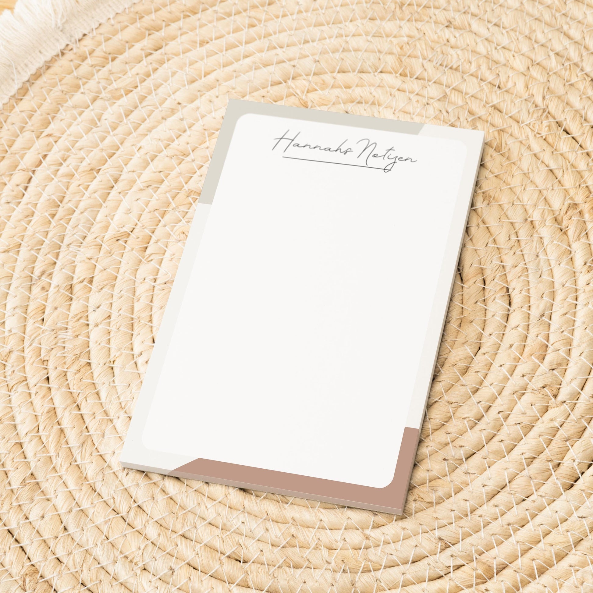 Notizblock Office Design, 10x15 cm, 50 Blatt mit Leimbindung, personalisierbar mit Namen, Handmade, Schreibwaren Büro