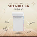 Notizblock Office Design, 10x15 cm, 50 Blatt mit Leimbindung, personalisierbar mit Namen, Handmade, Schreibwaren Büro