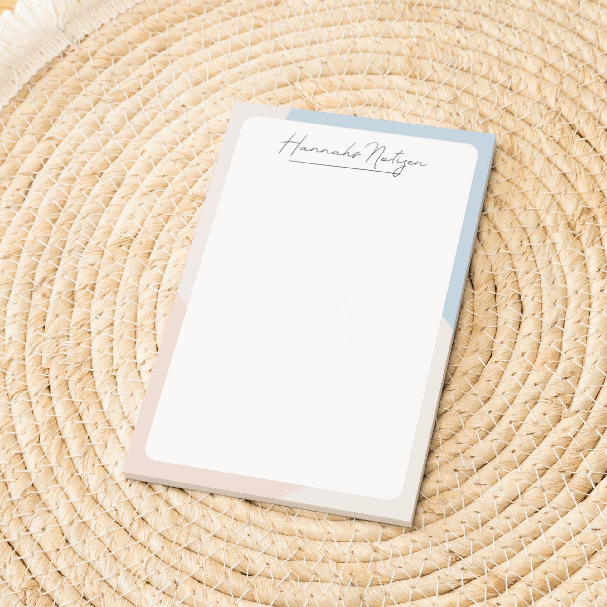 Notizblock Office Design, 10x15 cm, 50 Blatt mit Leimbindung, personalisierbar mit Namen, Handmade, Schreibwaren Büro