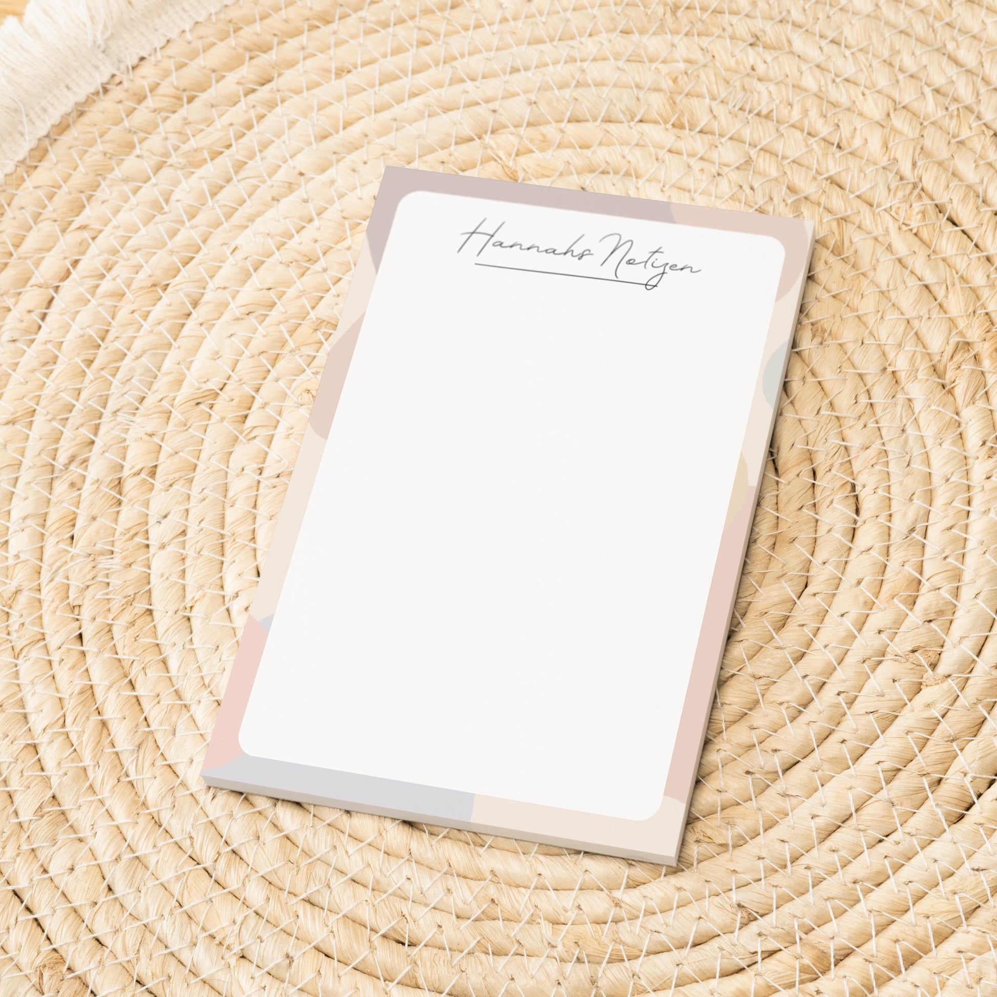 Notizblock Office Design, 10x15 cm, 50 Blatt mit Leimbindung, personalisierbar mit Namen, Handmade, Schreibwaren Büro