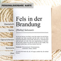 Fels in der Brandung Definition A6 Karte, personalisierbar mit Namen, Umschlag, Kartenhalter aus Echtholz