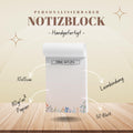 Notizblock Blumen Wiese Design, 10x15 cm, 50 Blatt mit Leimbindung, personalisierbar mit Namen, Handmade