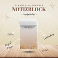 Notizblock Blumen Wiese Design, 10x15 cm, 50 Blatt mit Leimbindung, personalisierbar mit Namen, Handmade