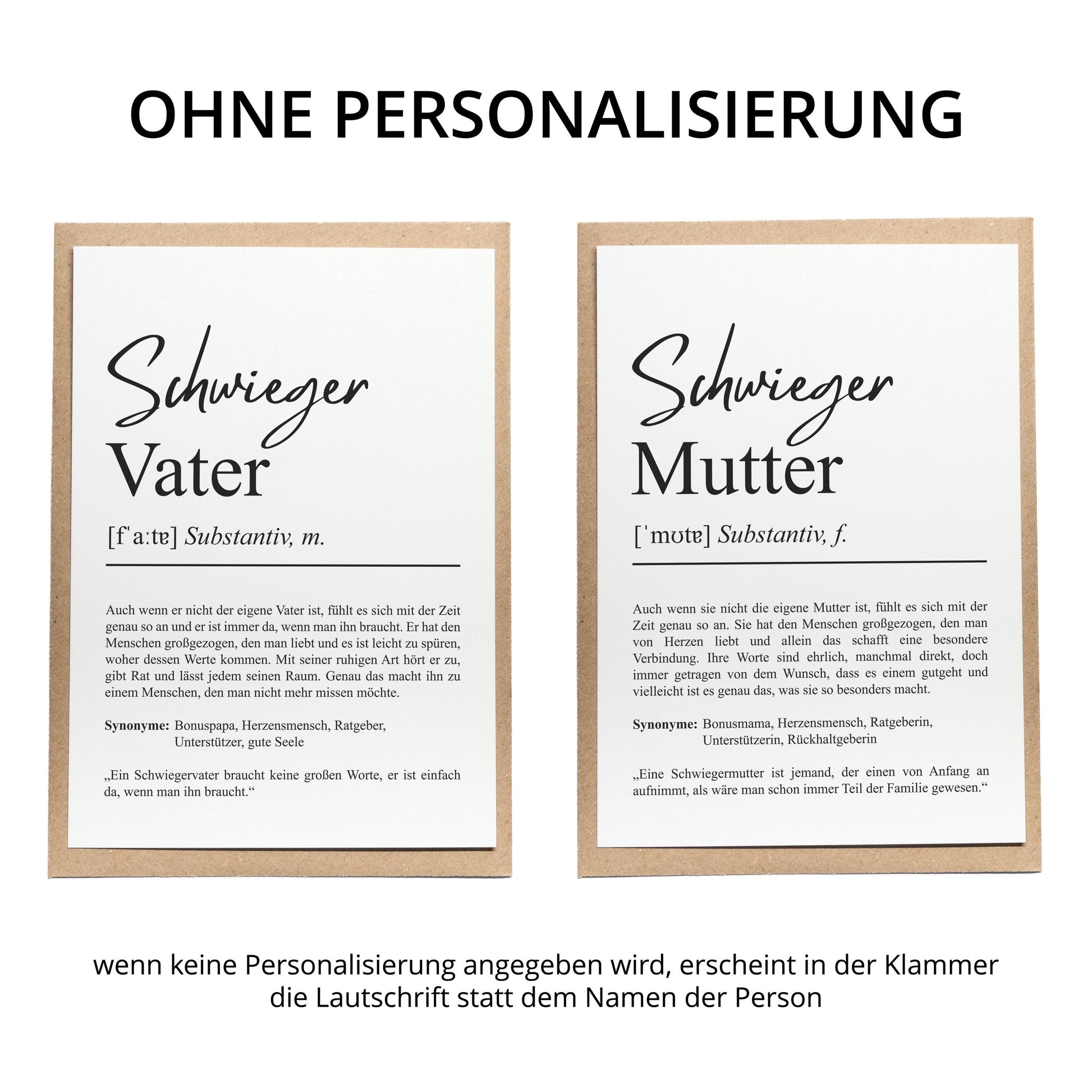 Schwiegermutter Definition A6 Karte personalisierbar mit Namen Grußkarte Geschenk für Schwiegermutter Klappkarte Definition