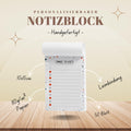 Notizblock Kleckse Design, 10x15 cm, 50 Blatt mit Leimbindung, personalisierbar mit Namen, Handmade, Geschenk Zeichner