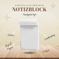 Notizblock Office Design, 10x15 cm, 50 Blatt mit Leimbindung, personalisierbar mit Namen, Handmade, Schreibwaren Büro