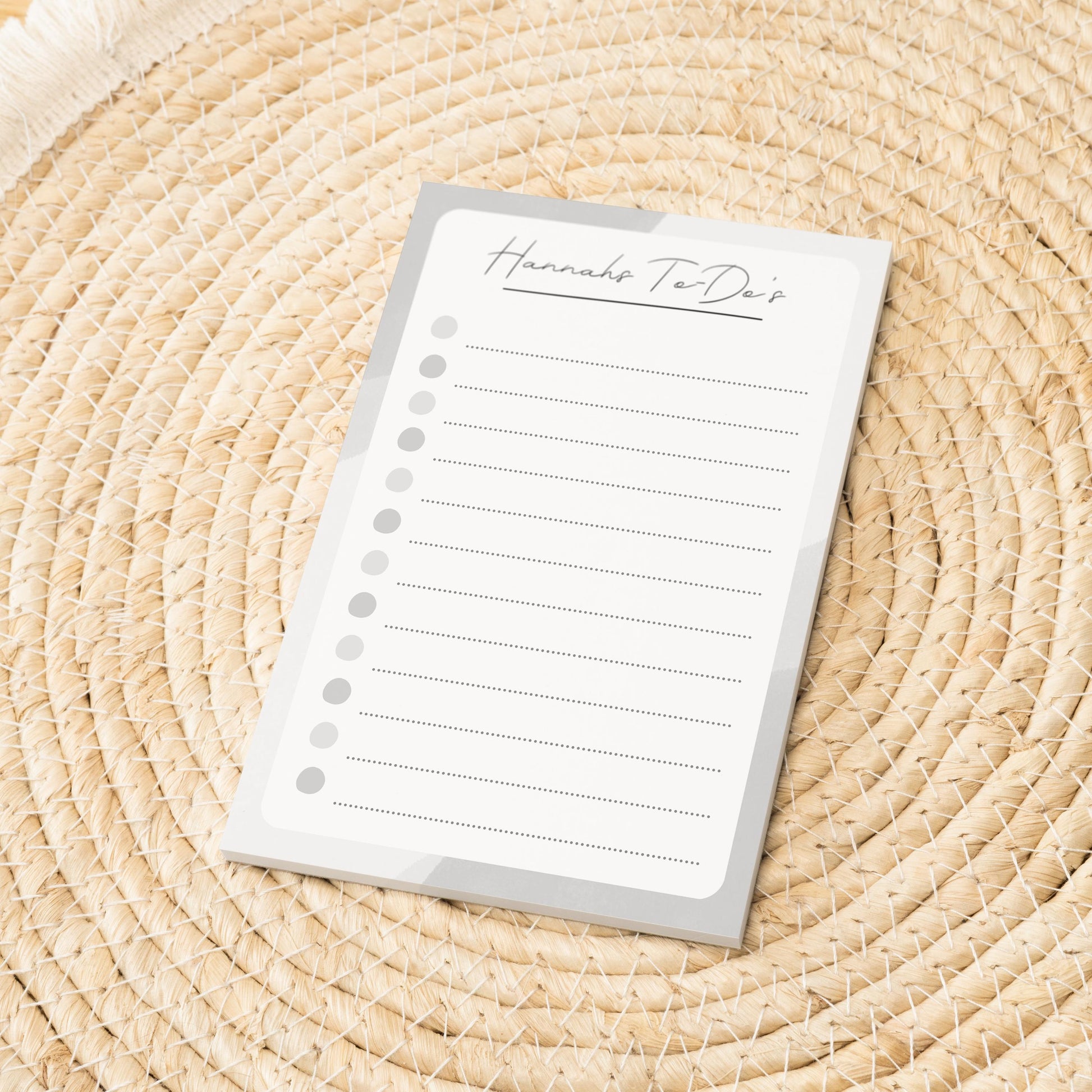 Notizblock Office Design, 10x15 cm, 50 Blatt mit Leimbindung, personalisierbar mit Namen, Handmade, Schreibwaren Büro