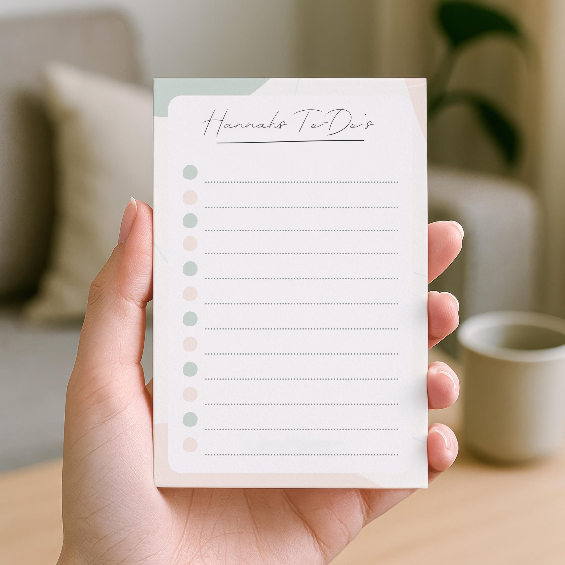 Notizblock Office Design, 10x15 cm, 50 Blatt mit Leimbindung, personalisierbar mit Namen, Handmade, Schreibwaren Büro