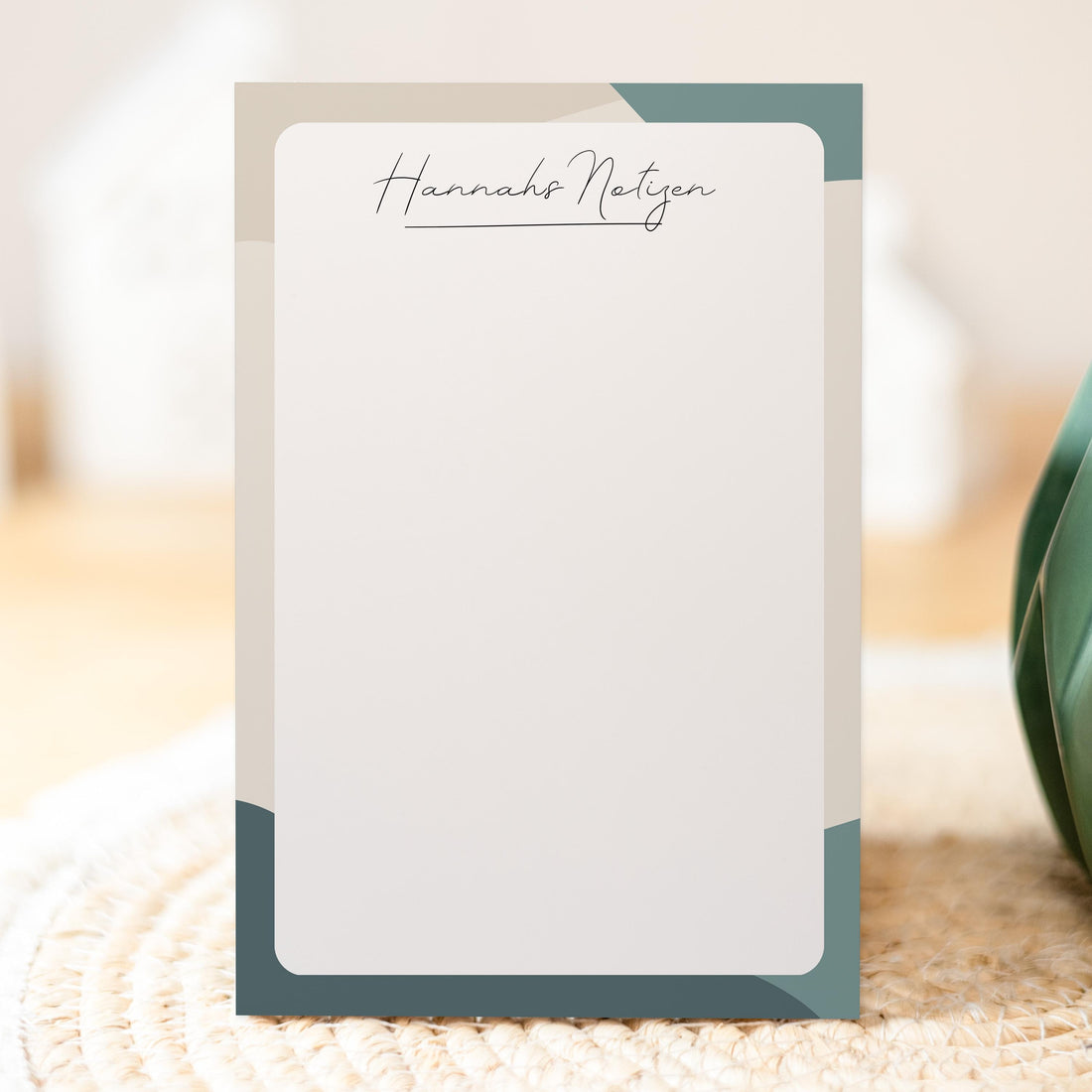 Notizblock Office Design, 10x15 cm, 50 Blatt mit Leimbindung, personalisierbar mit Namen, Handmade, Schreibwaren Büro