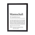 Mannschaft Sport Definition Poster, 100% personalisierbar, Poster Vereinssport, Massivholzrahmen, Last Minute Geschenk Vereinsmitglieder