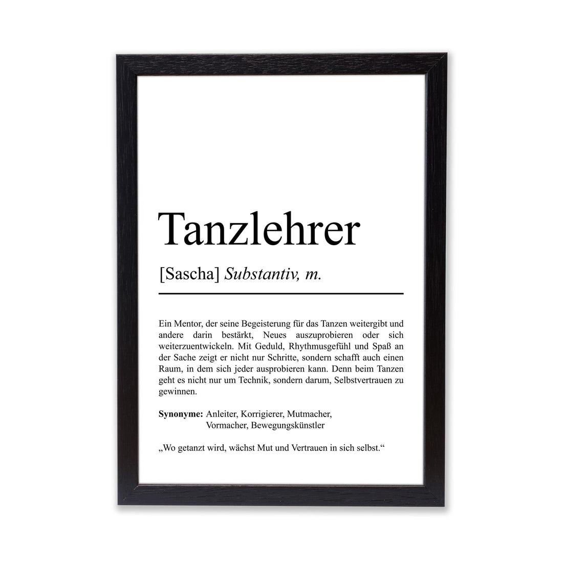 Tanzlehrer Definition Poster personalisierbar mit Namen Beruf Poster Tanzlehrer Geschenk Einzug Geburtstag Geschenk Tanzlehrer Poster Beruf