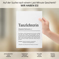 Tanzlehrerin Definition Poster personalisierbar mit Namen Beruf Poster Tanzlehrerin Geschenk Einzug Geburtstag Geschenk Tanzlehrerin Poster