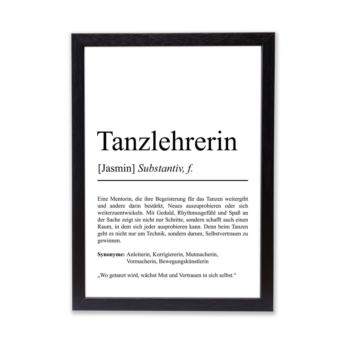 Tanzlehrerin Definition Poster personalisierbar mit Namen Beruf Poster Tanzlehrerin Geschenk Einzug Geburtstag Geschenk Tanzlehrerin Poster