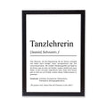 Tanzlehrerin Definition Poster personalisierbar mit Namen Beruf Poster Tanzlehrerin Geschenk Einzug Geburtstag Geschenk Tanzlehrerin Poster