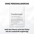 Unruhestand Definition Poster, personalisierbar mit Namen, Massivholzrahmen, Last Minute Geschenk Ruhestand, Geschenkidee Kollegen