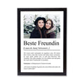 Beste Freundin Definition Poster, personalisierbar mit Namen & Bild, Massivholzrahmen, Last Minute Geschenk Freundin