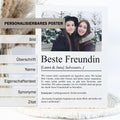 Beste Freundin Definition Poster, personalisierbar mit Namen & Bild, Massivholzrahmen, Last Minute Geschenk Freundin