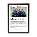 Mannschaft Definition Poster, personalisierbar mit Bild + Namen, Poster Vereinssport, Massivholzrahmen, Last Minute Geschenk Vereinsmitglied