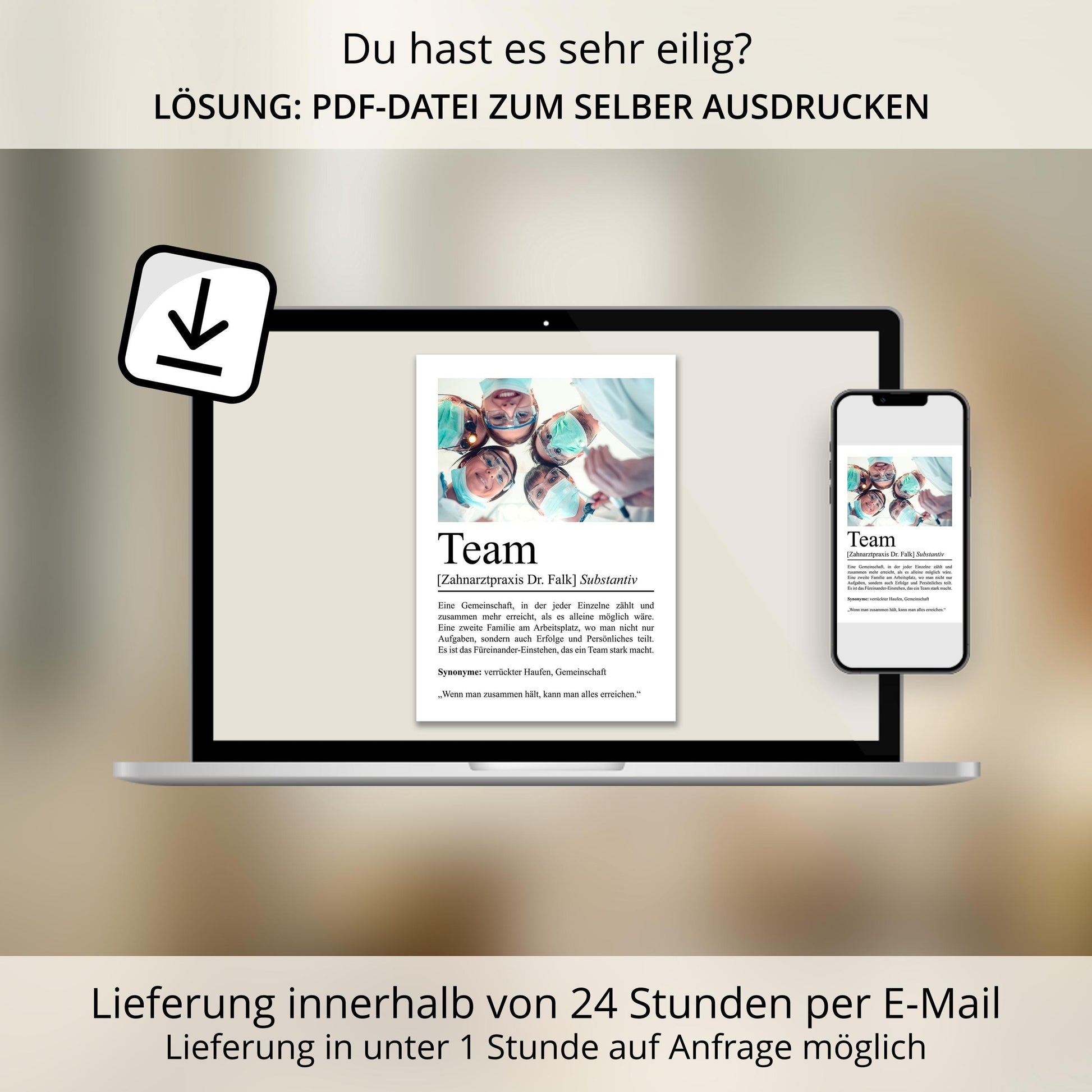 Team Definition Poster personalisierbar mit Bild + Namen Beruf Poster Team Geschenk Einzug Geburtstag Geschenk Kollegen